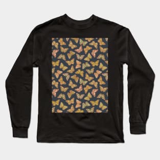 Butterfly Wings- Navy and Yellow Long Sleeve T-Shirt